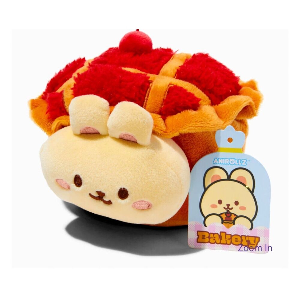 Anirollz Bakery Cherry Pie Bunniroll 6" Plush Soft Toy Squishee - RARE